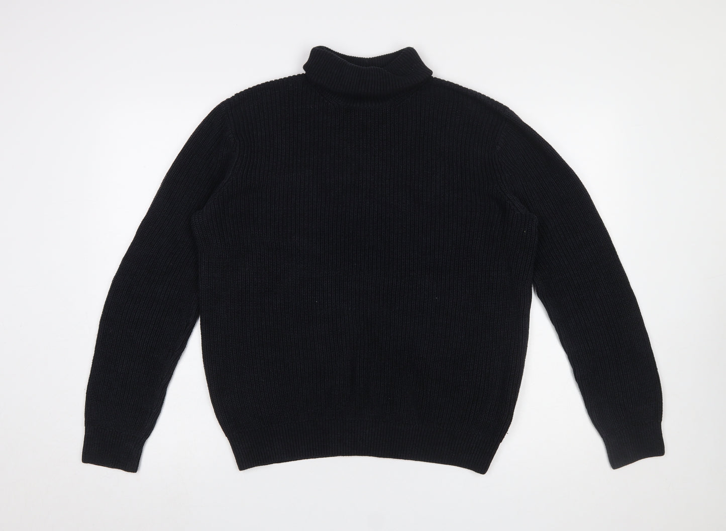 H&M Women’s Black Roll Neck Knit Jumper Size 12