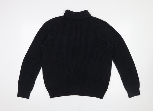 H&M Women’s Black Roll Neck Knit Jumper Size 12