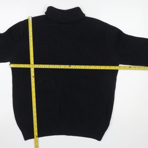 H&M Women’s Black Roll Neck Knit Jumper Size 12