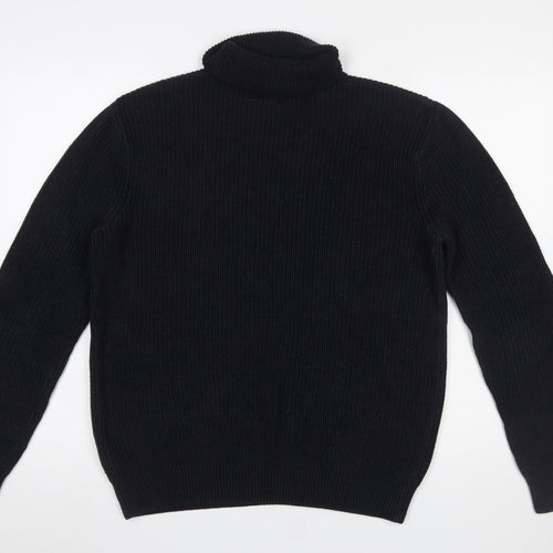 H&M Women’s Black Roll Neck Knit Jumper Size 12