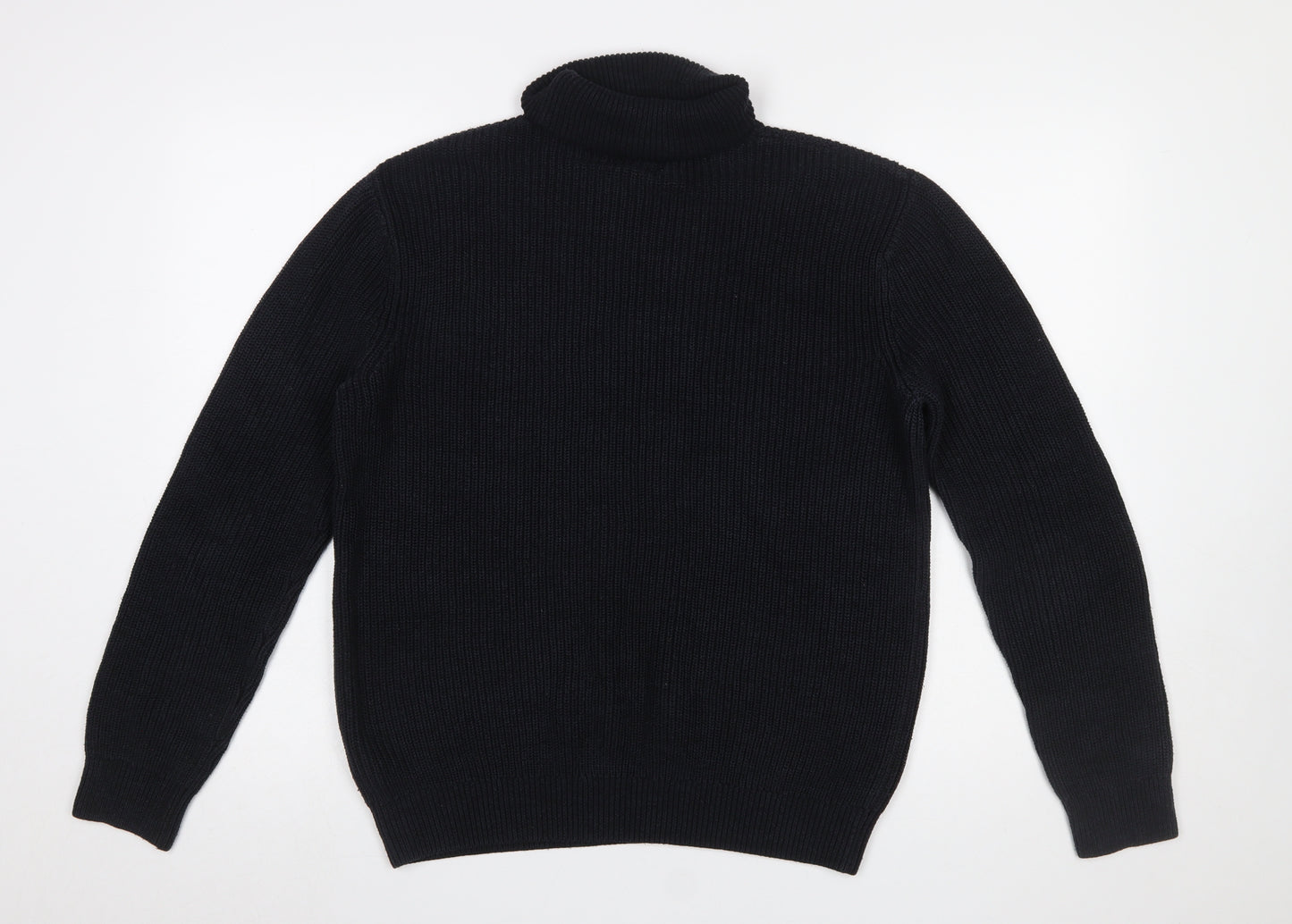 H&M Women’s Black Roll Neck Knit Jumper Size 12