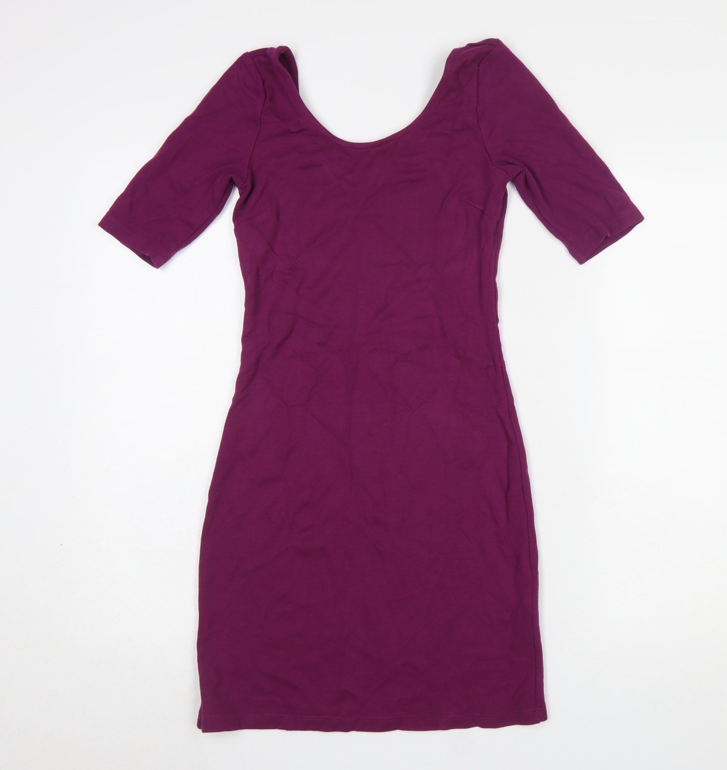 H&M Women’s Purple Bodycon Short Dress Size 6 Half Sleeve
