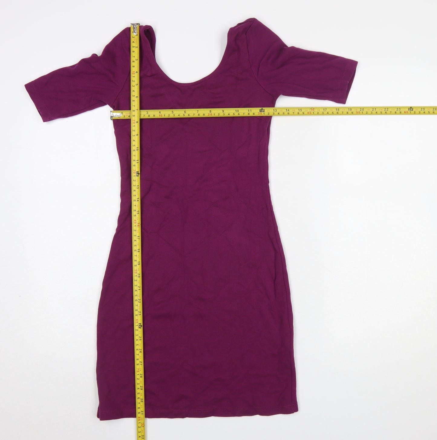 H&M Women’s Purple Bodycon Short Dress Size 6 Half Sleeve