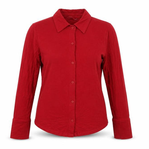 Mango Women's Red Long Sleeve Collared Button-Up Shirt XS