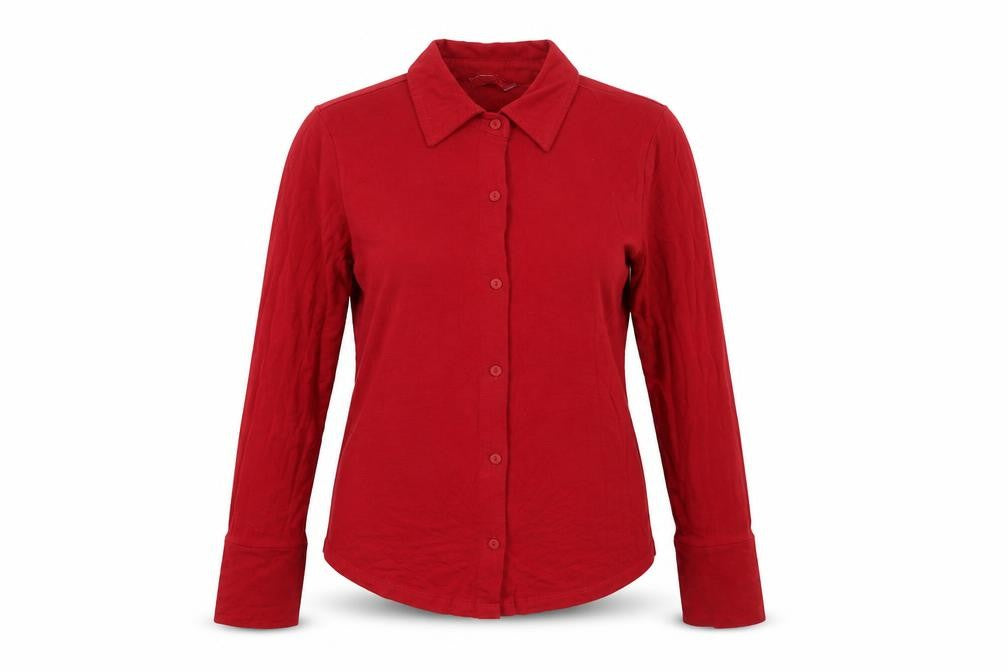 Mango Women's Red Long Sleeve Collared Button-Up Shirt XS