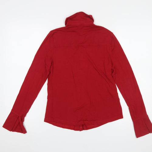 Mango Women's Red Long Sleeve Collared Button-Up Shirt XS