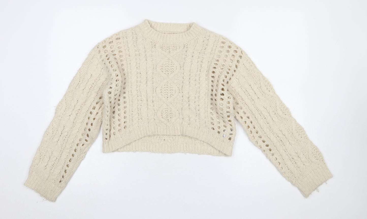 Zara Girls Ivory Cable Knit Pullover Jumper 11-12 Years