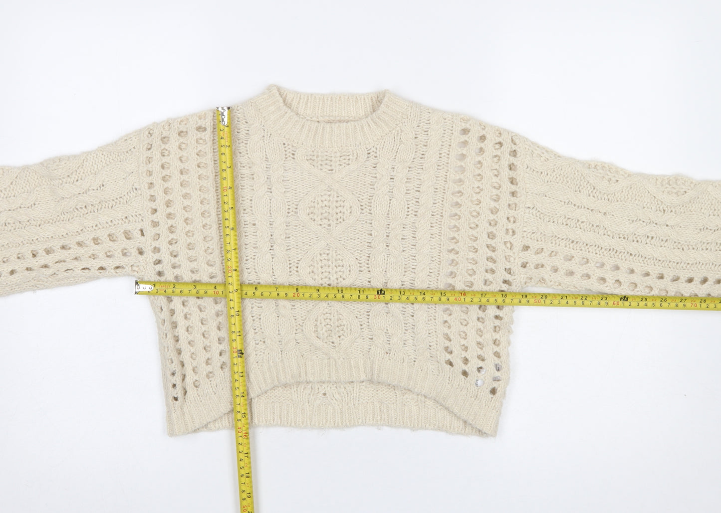 Zara Girls Ivory Cable Knit Pullover Jumper 11-12 Years