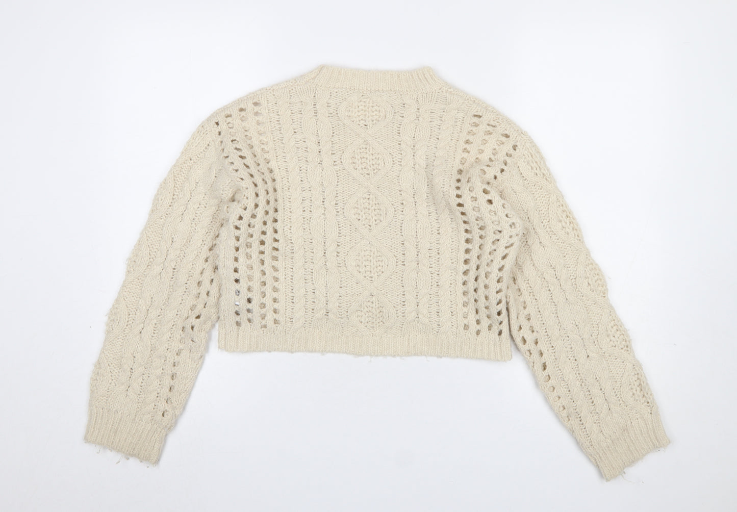 Zara Girls Ivory Cable Knit Pullover Jumper 11-12 Years