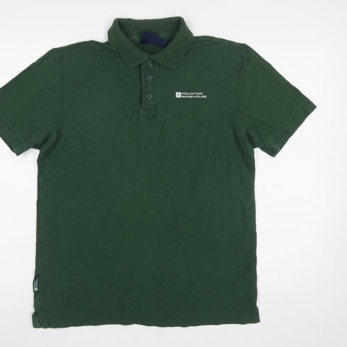 Mountain Warehouse Men's Green Cotton Polo Shirt Size S