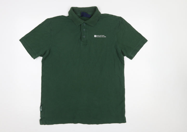 Mountain Warehouse Men's Green Cotton Polo Shirt Size S