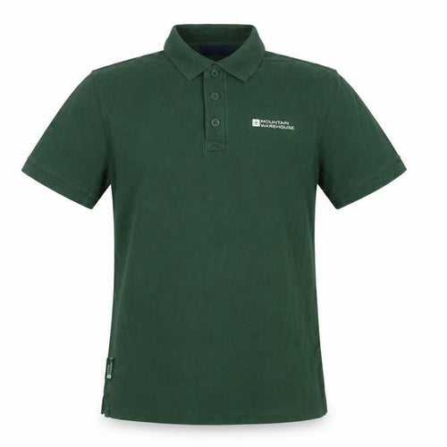 Mountain Warehouse Men's Green Cotton Polo Shirt Size S