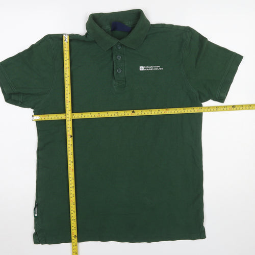 Mountain Warehouse Men's Green Cotton Polo Shirt Size S
