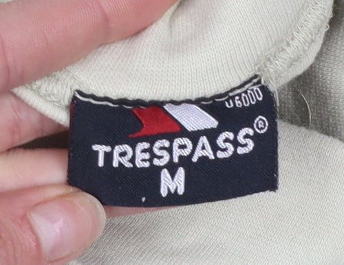 Trespass Men Beige Roll Neck Long Sleeve Cotton T-Shirt M