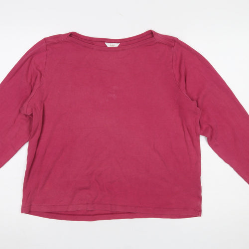 Cotton Traders Women’s Pink Long Sleeve Basic Cotton T-Shirt Size 20