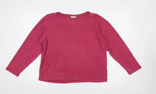 Cotton Traders Women’s Pink Long Sleeve Basic Cotton T-Shirt Size 20