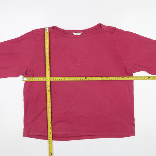 Cotton Traders Women’s Pink Long Sleeve Basic Cotton T-Shirt Size 20