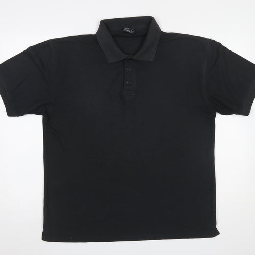 Portwest Men's Black Regular Fit Cotton Blend Work Polo Shirt L