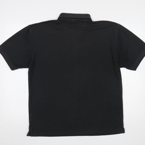 Portwest Men's Black Regular Fit Cotton Blend Work Polo Shirt L