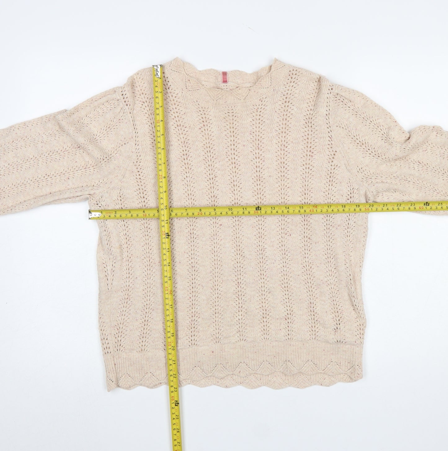 Marks and Spencer Per Una Womens Beige Open Knit Jumper Size 12