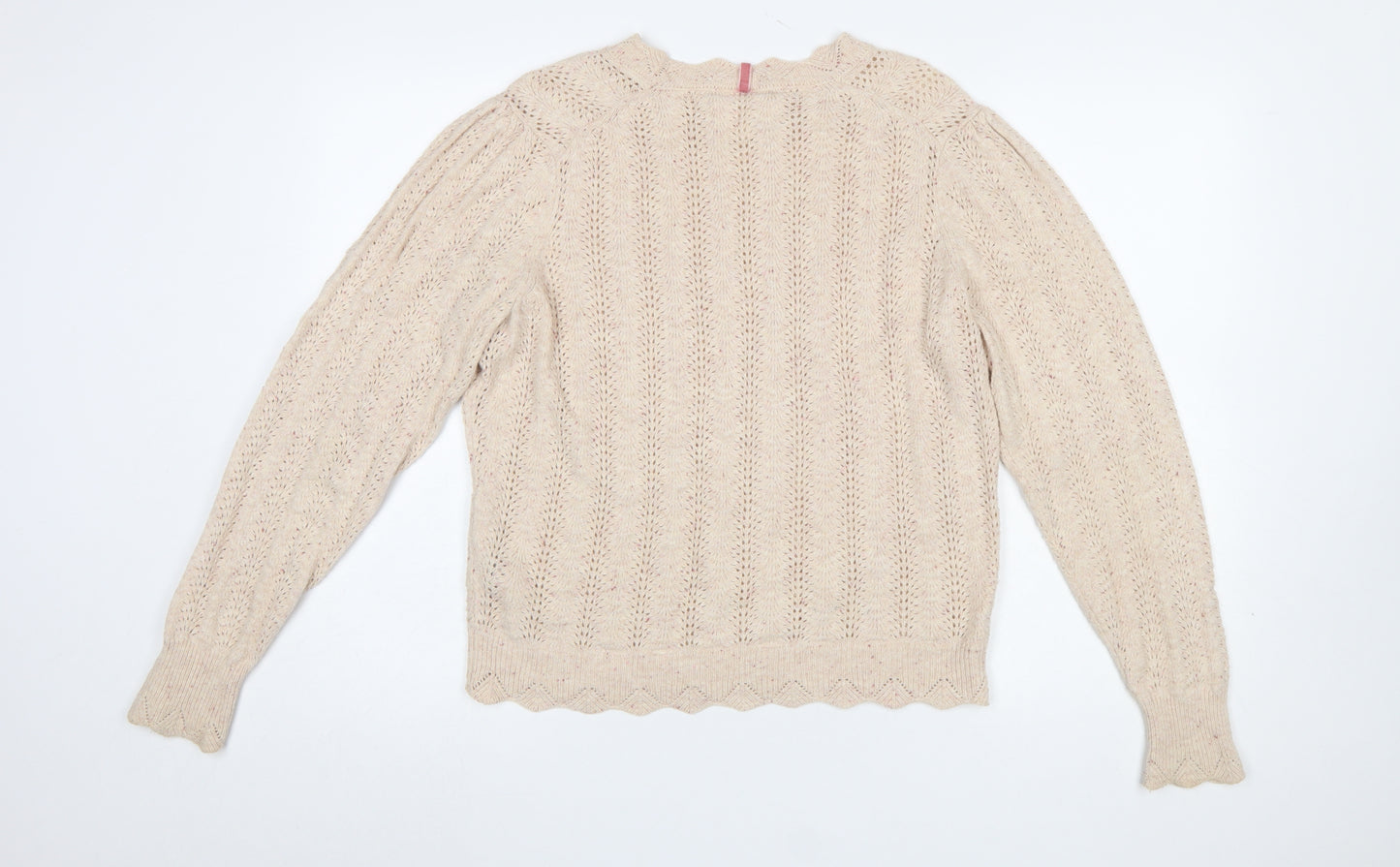 Marks and Spencer Per Una Womens Beige Open Knit Jumper Size 12