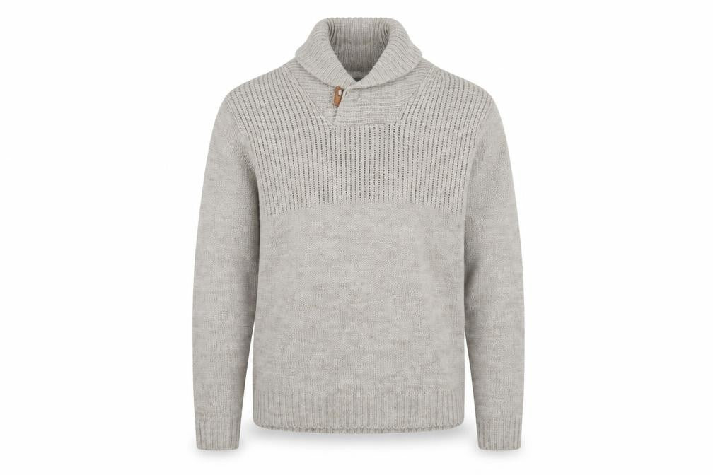 Carter & Rise Men’s Beige Roll Neck Chunky Knit Jumper 2XL