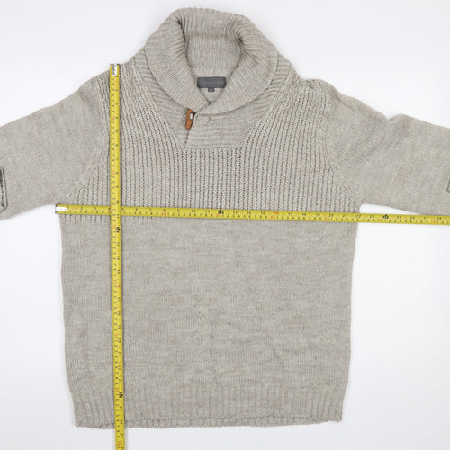 Carter & Rise Men’s Beige Roll Neck Chunky Knit Jumper 2XL