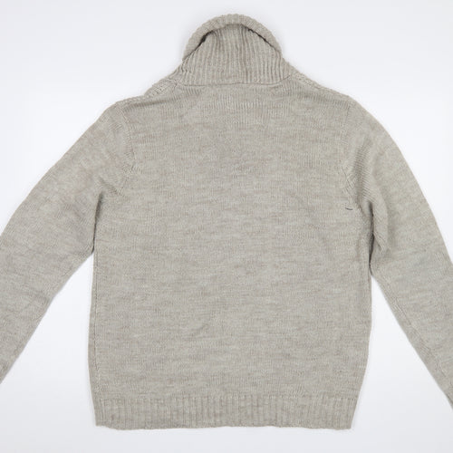 Carter & Rise Men’s Beige Roll Neck Chunky Knit Jumper 2XL