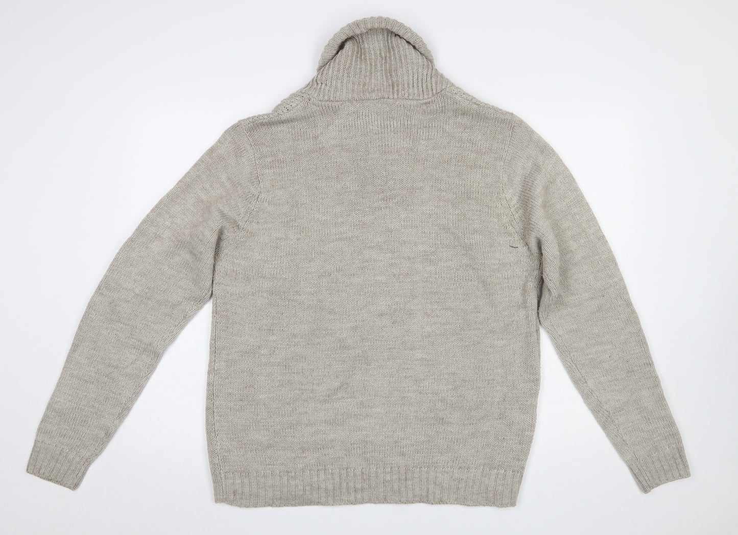 Carter & Rise Men’s Beige Roll Neck Chunky Knit Jumper 2XL