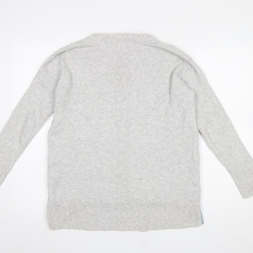 White Stuff Women Grey Size 12 Wool Alpaca Button Jumper