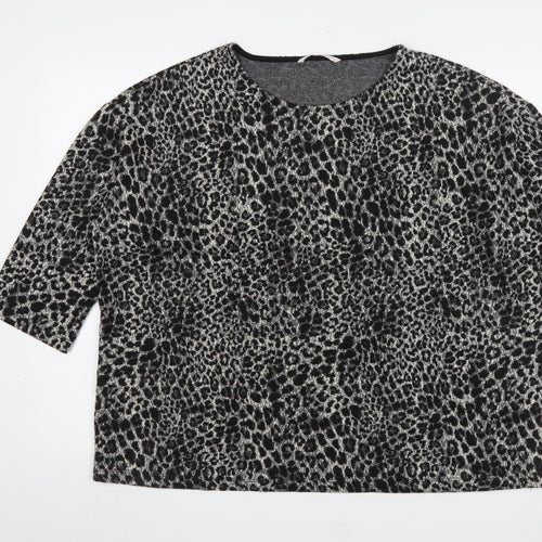 Tu Women’s Black Animal Print Relaxed Fit T-Shirt XL
