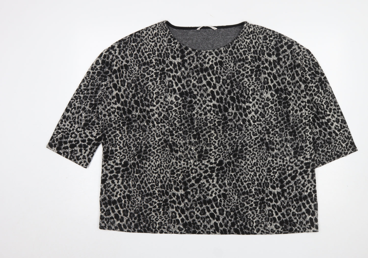 Tu Women’s Black Animal Print Relaxed Fit T-Shirt XL