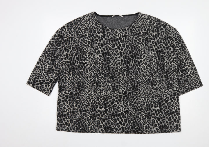 Tu Women’s Black Animal Print Relaxed Fit T-Shirt XL