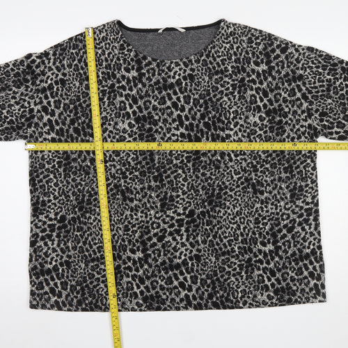 Tu Women’s Black Animal Print Relaxed Fit T-Shirt XL