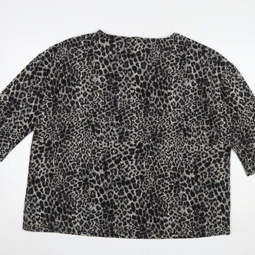 Tu Women’s Black Animal Print Relaxed Fit T-Shirt XL