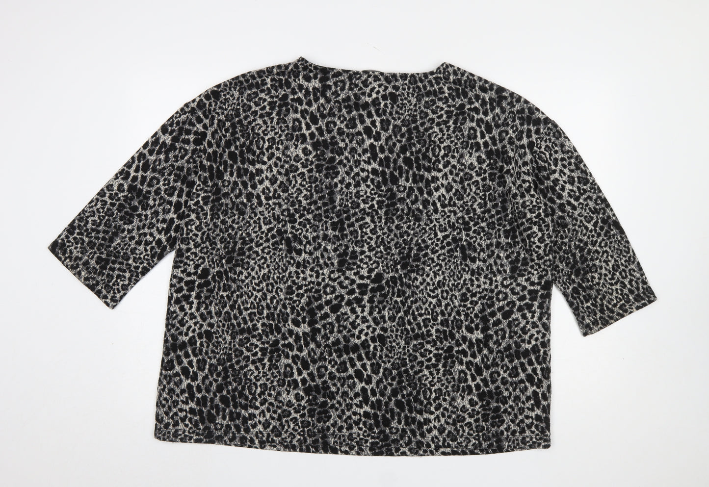 Tu Women’s Black Animal Print Relaxed Fit T-Shirt XL