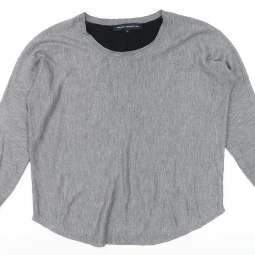 French Connection Womens Grey Crew Neck Wool Blend Jumper Size S