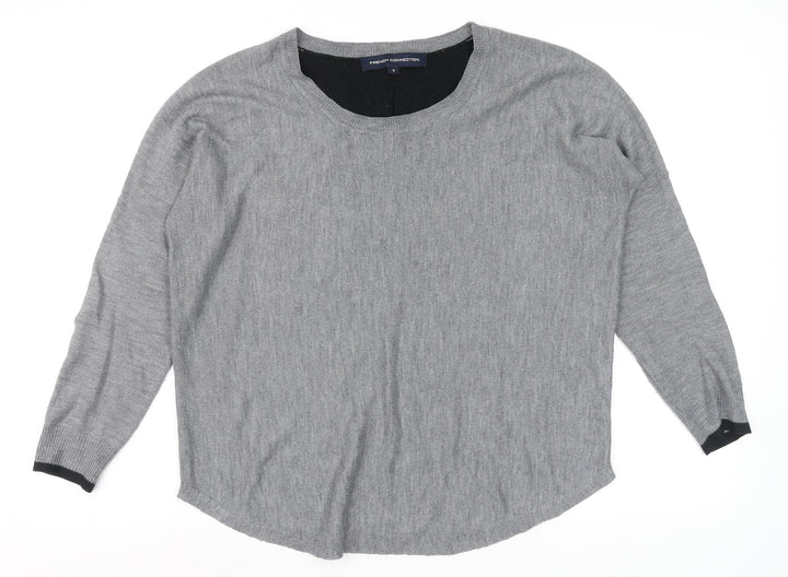 French Connection Womens Grey Crew Neck Wool Blend Jumper Size S
