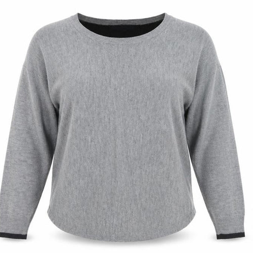French Connection Womens Grey Crew Neck Wool Blend Jumper Size S
