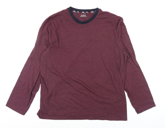 Matalan Men’s Red Long Sleeve Pyjama Top Size L Cotton Blend