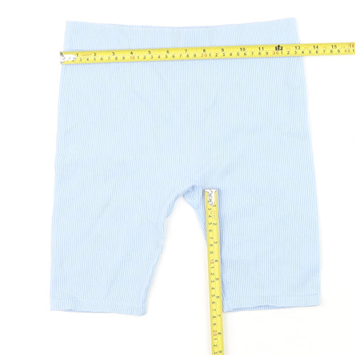 Primark Women Blue Biker Shorts XL Nylon Elastane Stretch Activewear