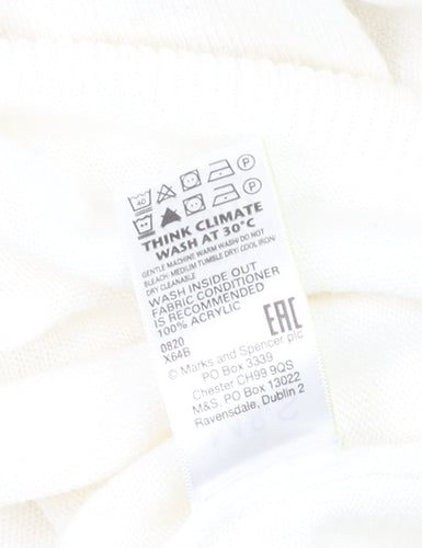 Marks and Spencer Women Ivory Size 18 Rhinestone Star Jumper