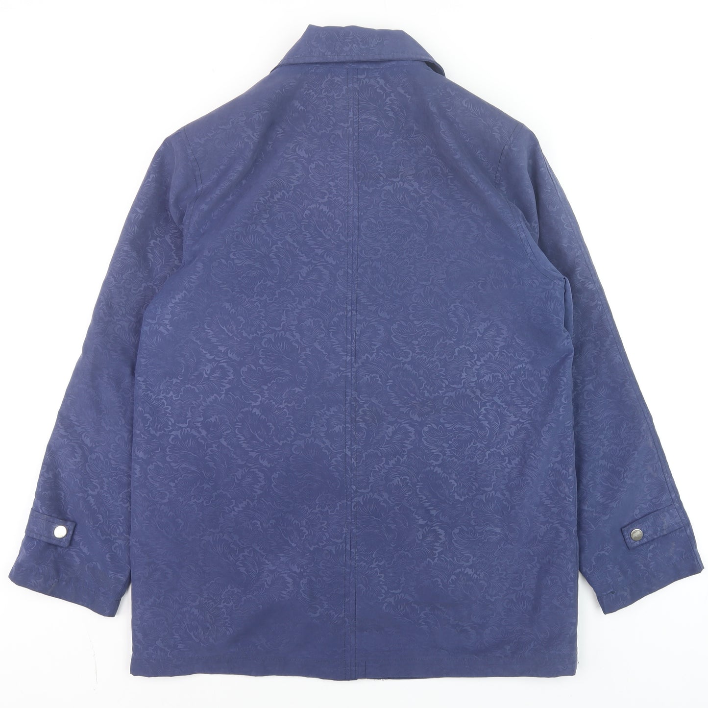 First Avenue Women Blue Size 12 Mid-Length Classic Collared Jacket
