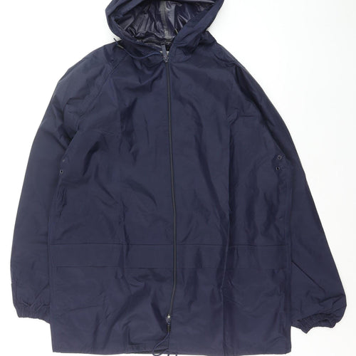 Regatta Men's Blue Waterproof Hooded Rain Jacket Size M Outdoor Wear