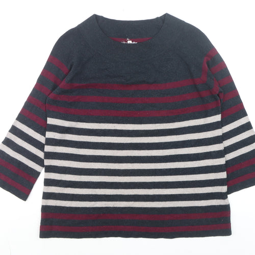 Thought Womens Multicoloured Striped Cotton Wool Jumper Size 10