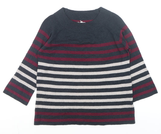 Thought Womens Multicoloured Striped Cotton Wool Jumper Size 10