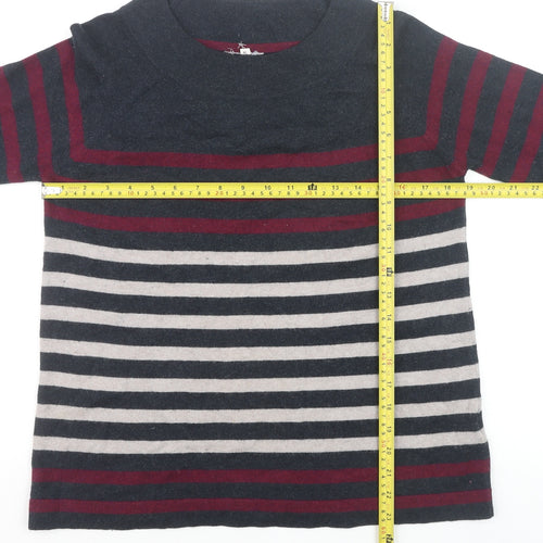 Thought Womens Multicoloured Striped Cotton Wool Jumper Size 10