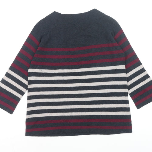 Thought Womens Multicoloured Striped Cotton Wool Jumper Size 10