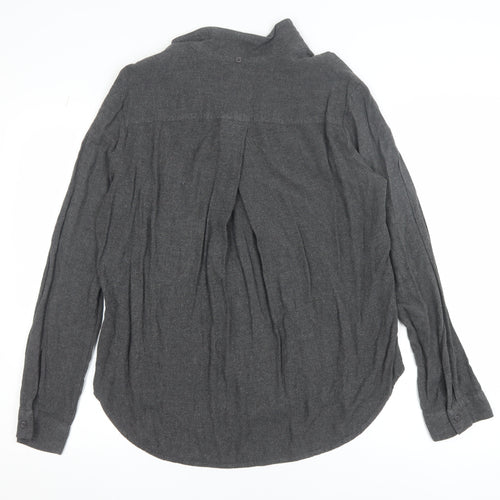 Cloth & Stone Women's Grey Rayon Button-Up Shirt Large Long Sleeve