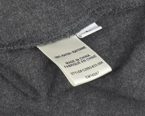 Cloth & Stone Women's Grey Rayon Button-Up Shirt Large Long Sleeve